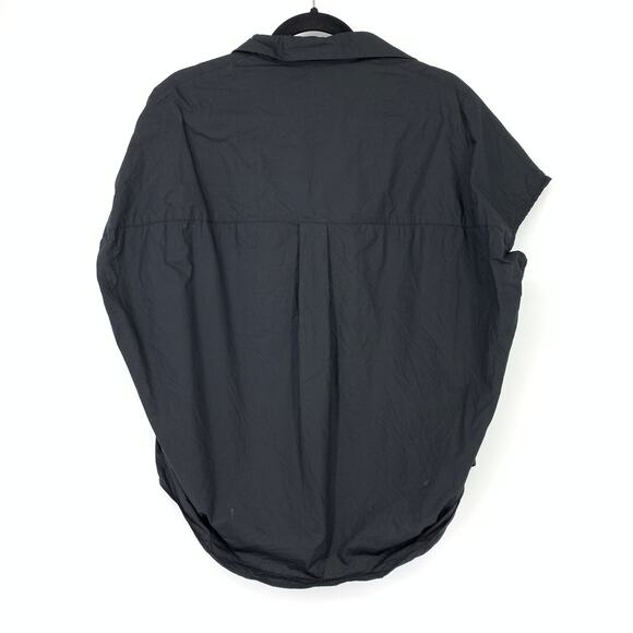 French Connection Top Women's Oversize S Short Dolman Sleeve Collared Black - Picture 2 of 6